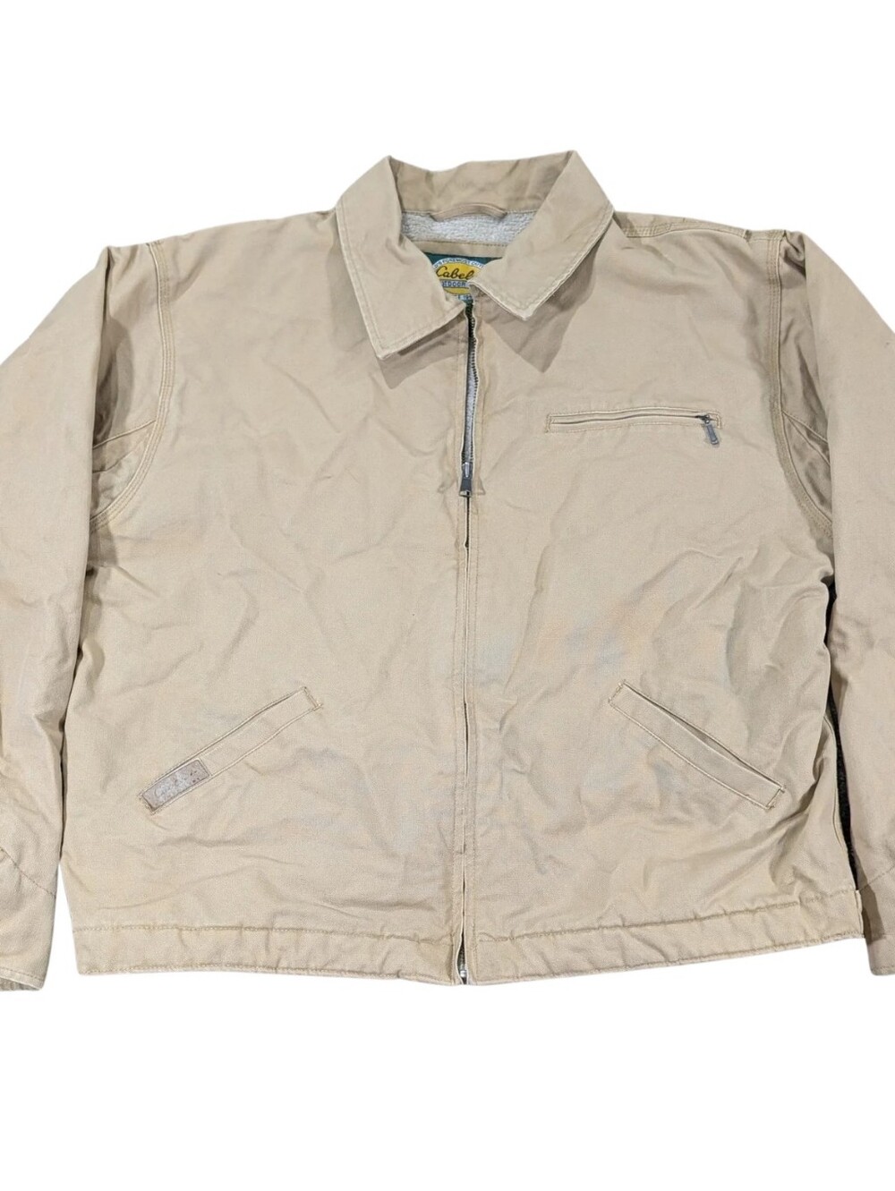 Cabela's Canvas Barn Jacket XL Reg Tan Fleece Lined Workwear